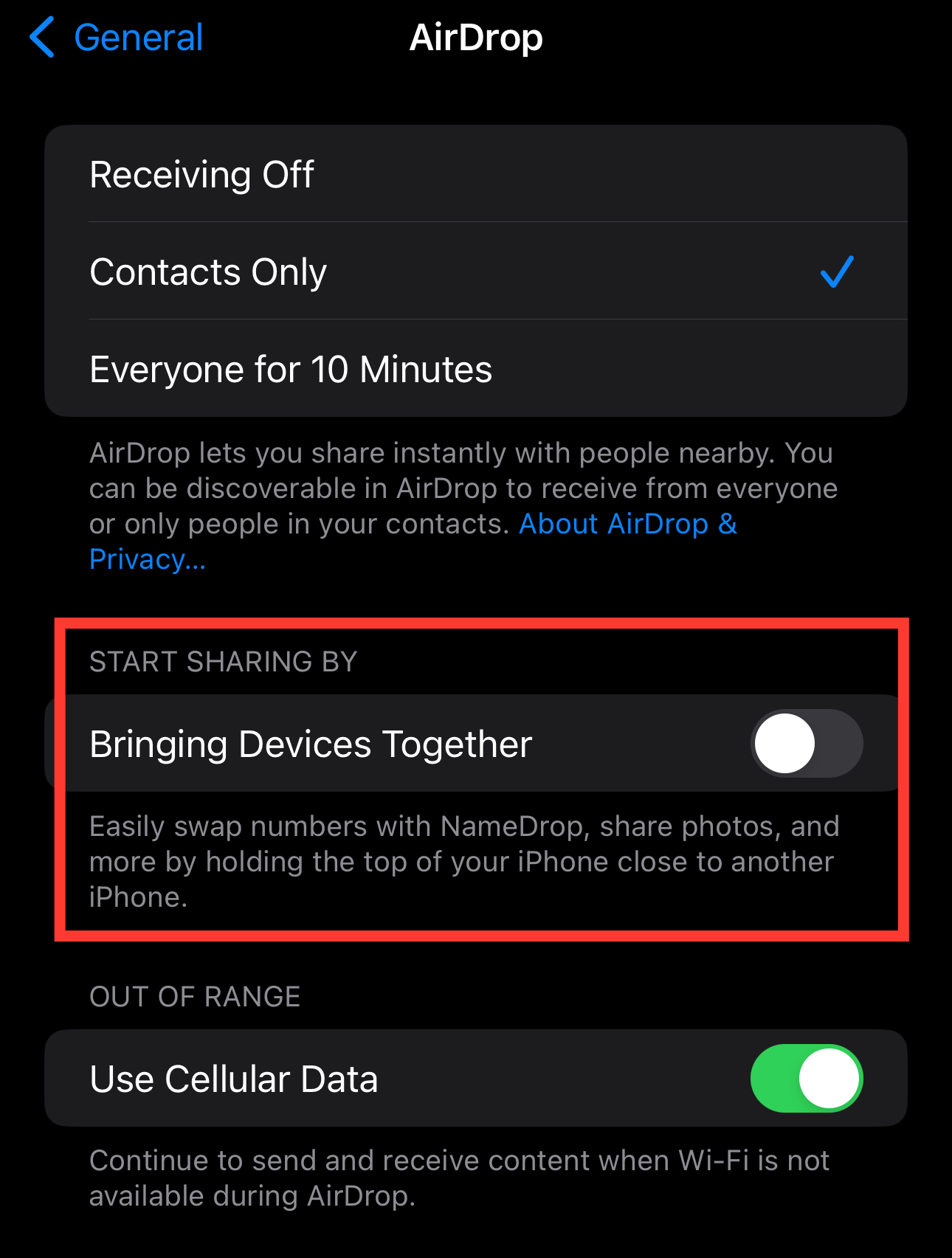 How to disable NameDrop